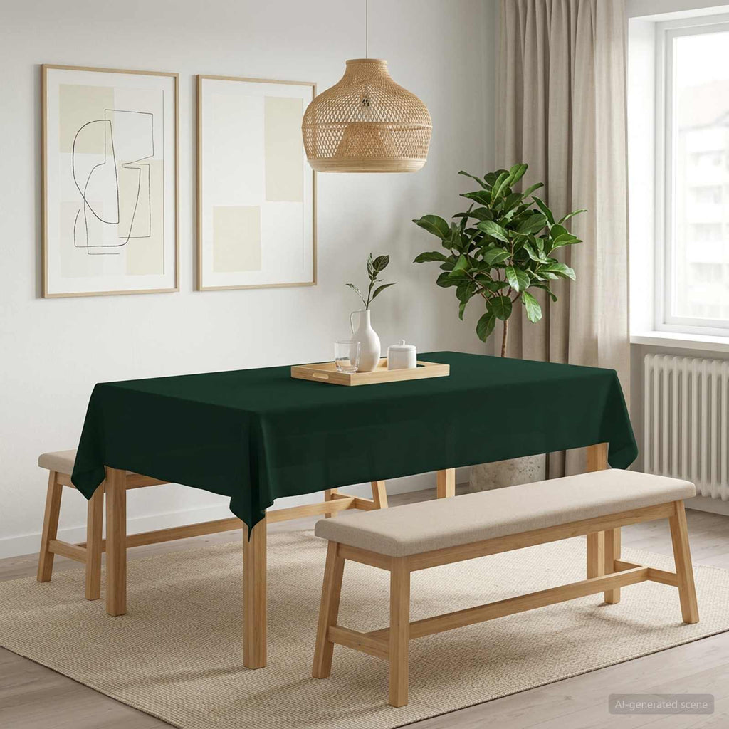 vidaXL Obrus stołowy 5 szt. Ciemnozielony 140 x 200 cm Poliester