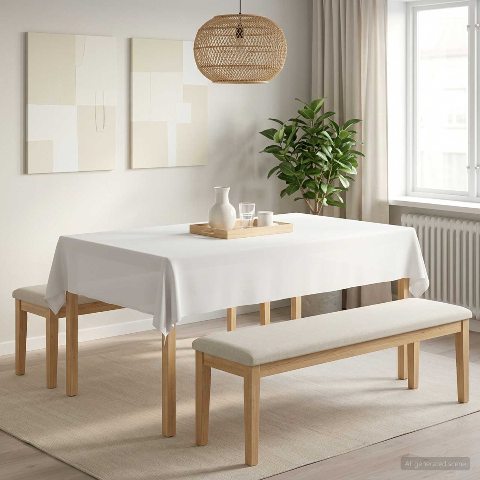 vidaXL Obrus stołowy 5 szt. Prostokątny Biały 140 x 260 cm Poliester