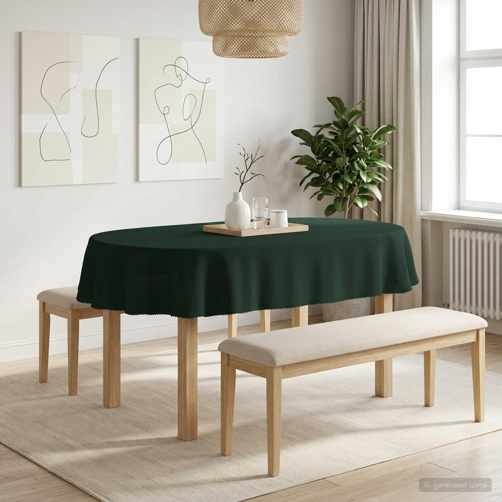 vidaXL Obrus stołowy 5 szt. Ciemnozielony 130 x 180 cm Poliester