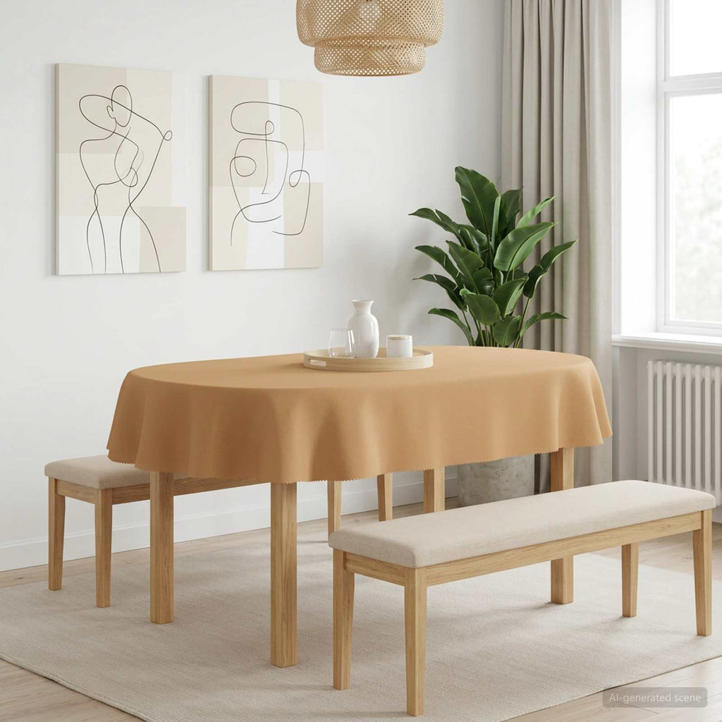 vidaXL Obrus stołowy 5 szt. Owalny Beżowy 130 x 220 cm Poliester