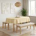 vidaXL Obrus stołowy Owalny kremowobiały 160 x 220 cm Poliester