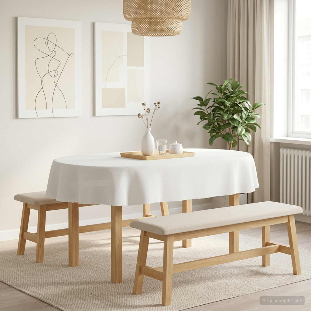 vidaXL Obrus stołowy 5 szt. Owalny Biały 160 x 220 cm Poliester