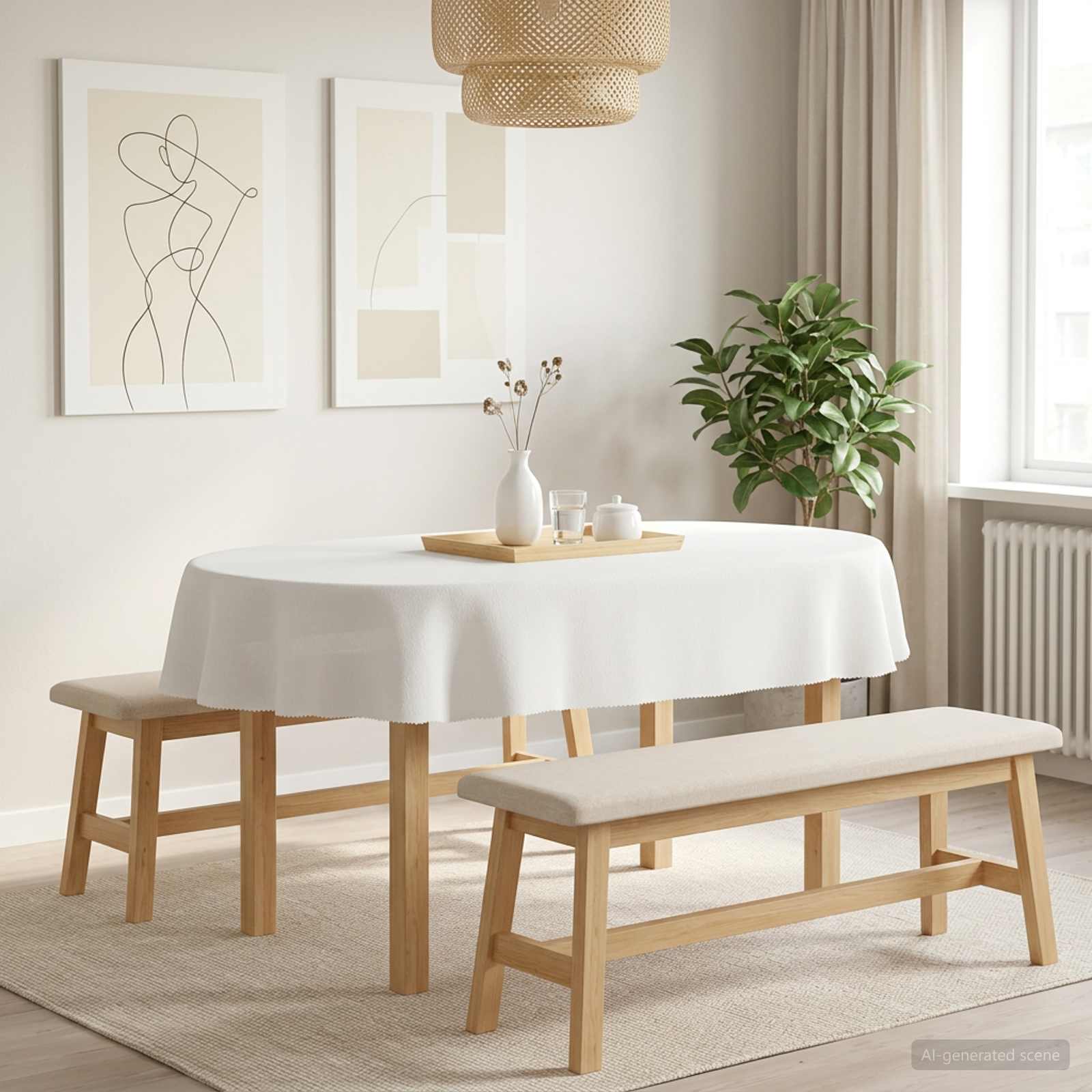 vidaXL Obrus stołowy Owalny Biały 130 x 220 cm Poliester