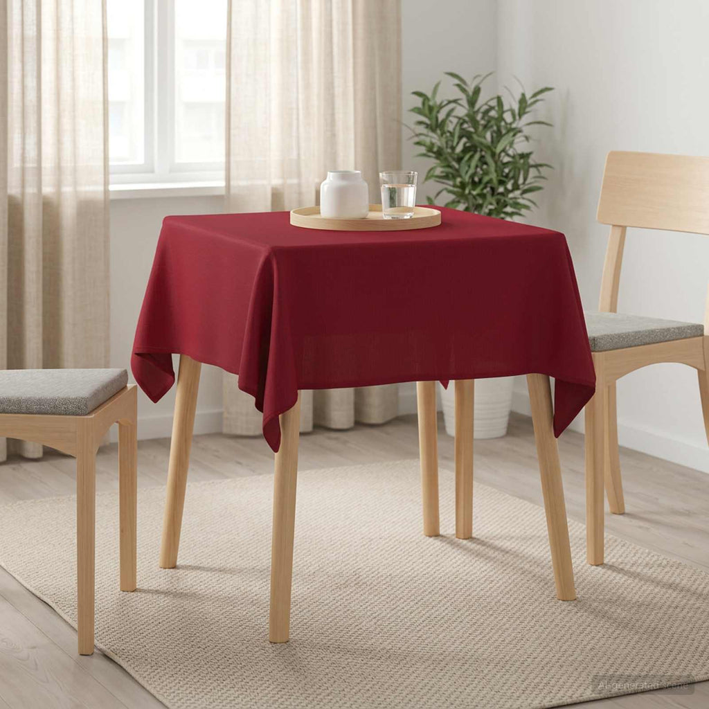 vidaXL Obrus stołowy 5 szt. Kwadrat Czerwone wino 110 x 110 cm