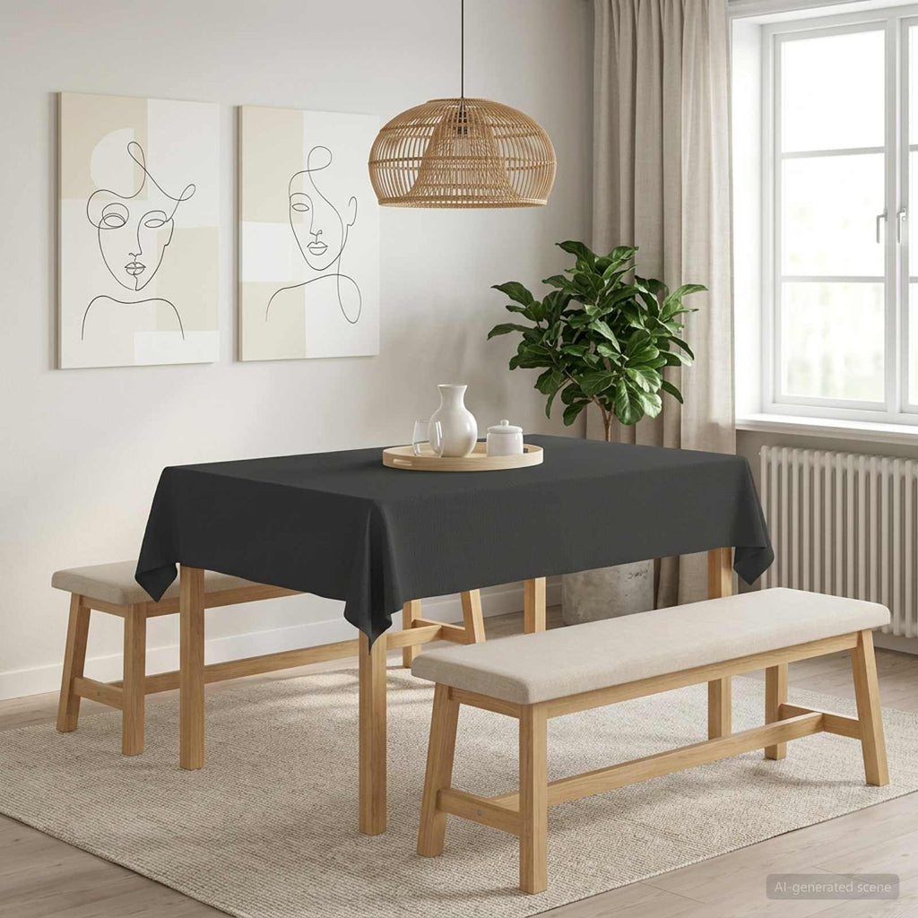 vidaXL Obrus stołowy Prostokątny ciemnoszary 140 x 160 cm