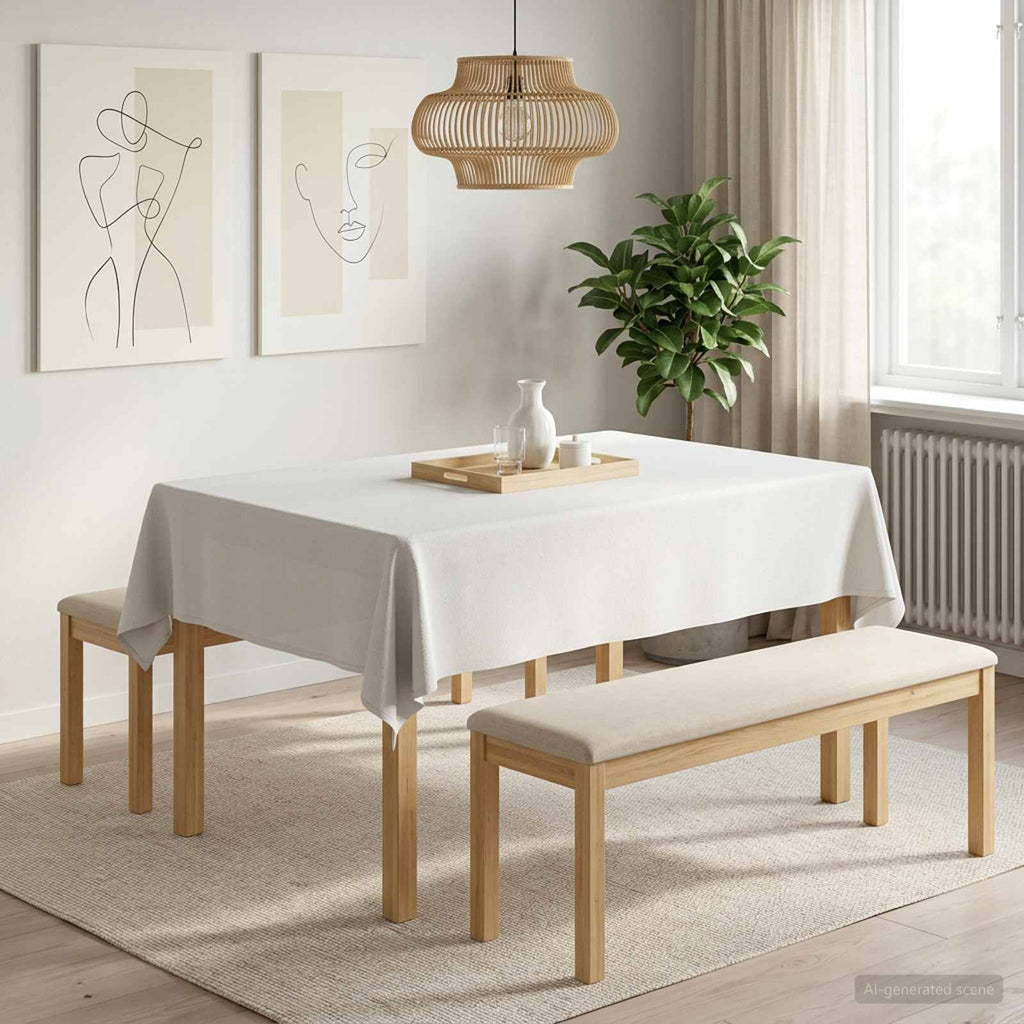 vidaXL Obrus stołowy Prostokątny Biały 140 x 160 cm