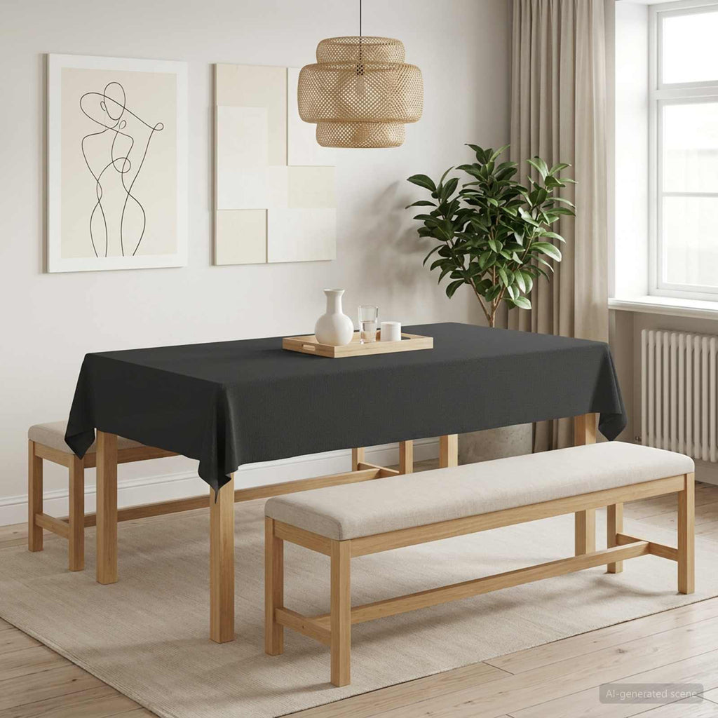 vidaXL Obrus stołowy Prostokątny ciemnoszary 140 x 220 cm