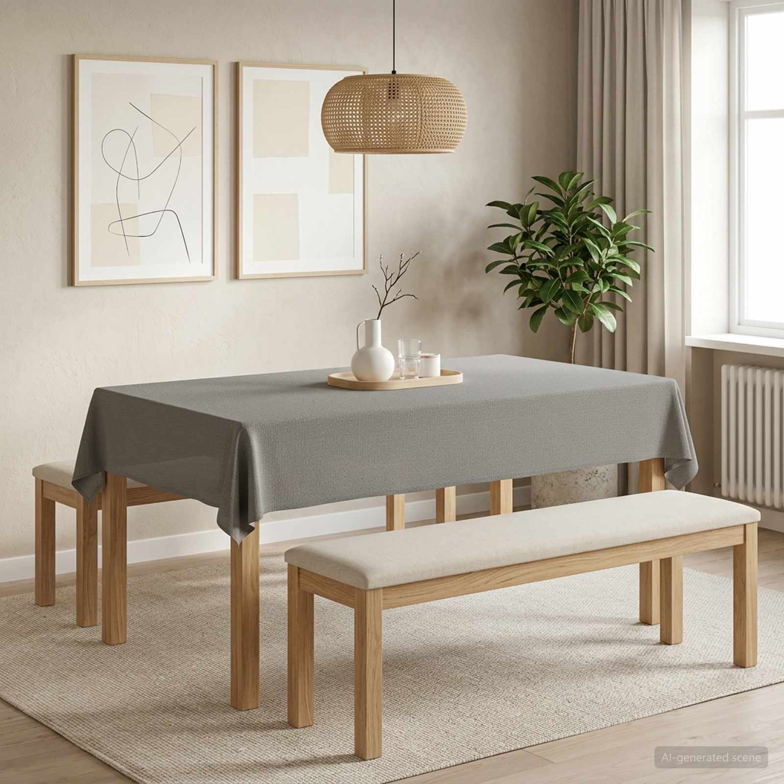 vidaXL Obrus stołowy 5 szt. Prostokątny jasnoszary 140 x 260 cm