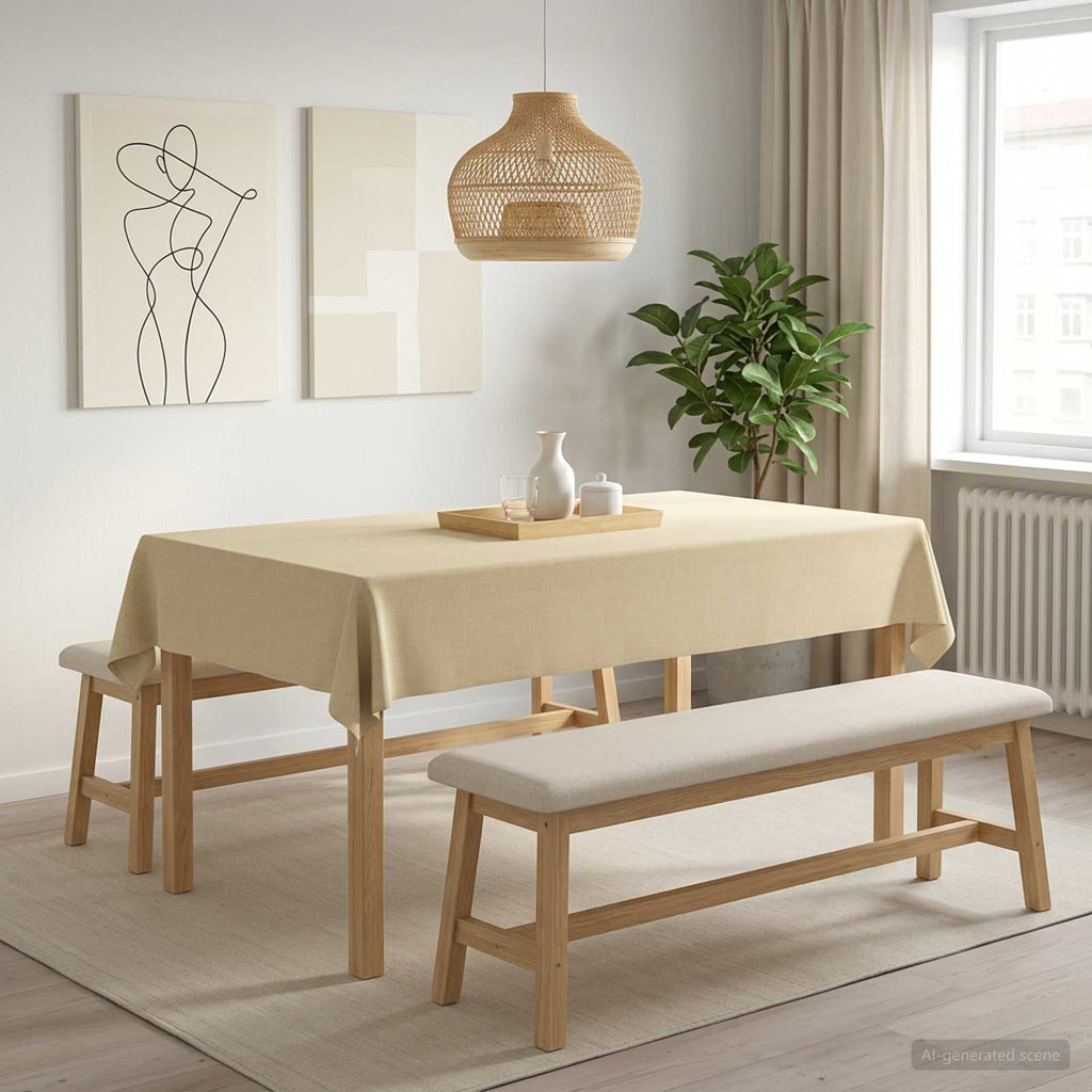 vidaXL Obrus stołowy 5 szt. Prostokątny kremowobiały 140 x 260 cm