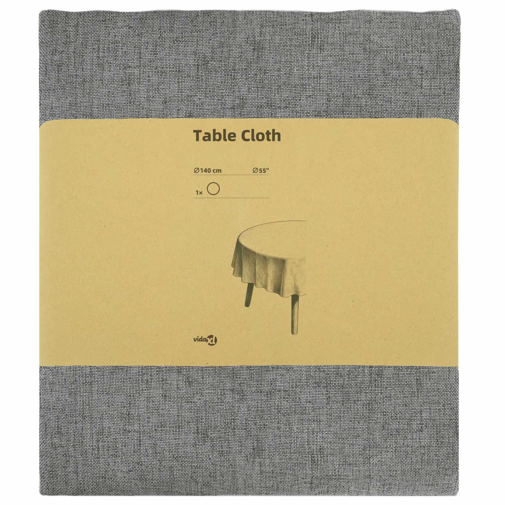 vidaXL Obrus stołowy Okrągły jasnoszary Ø 140 cm