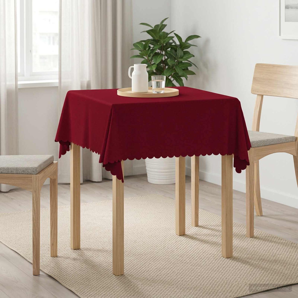 vidaXL Obrus stołowy 5 szt. Kwadrat Czerwone wino 90 x 90 cm
