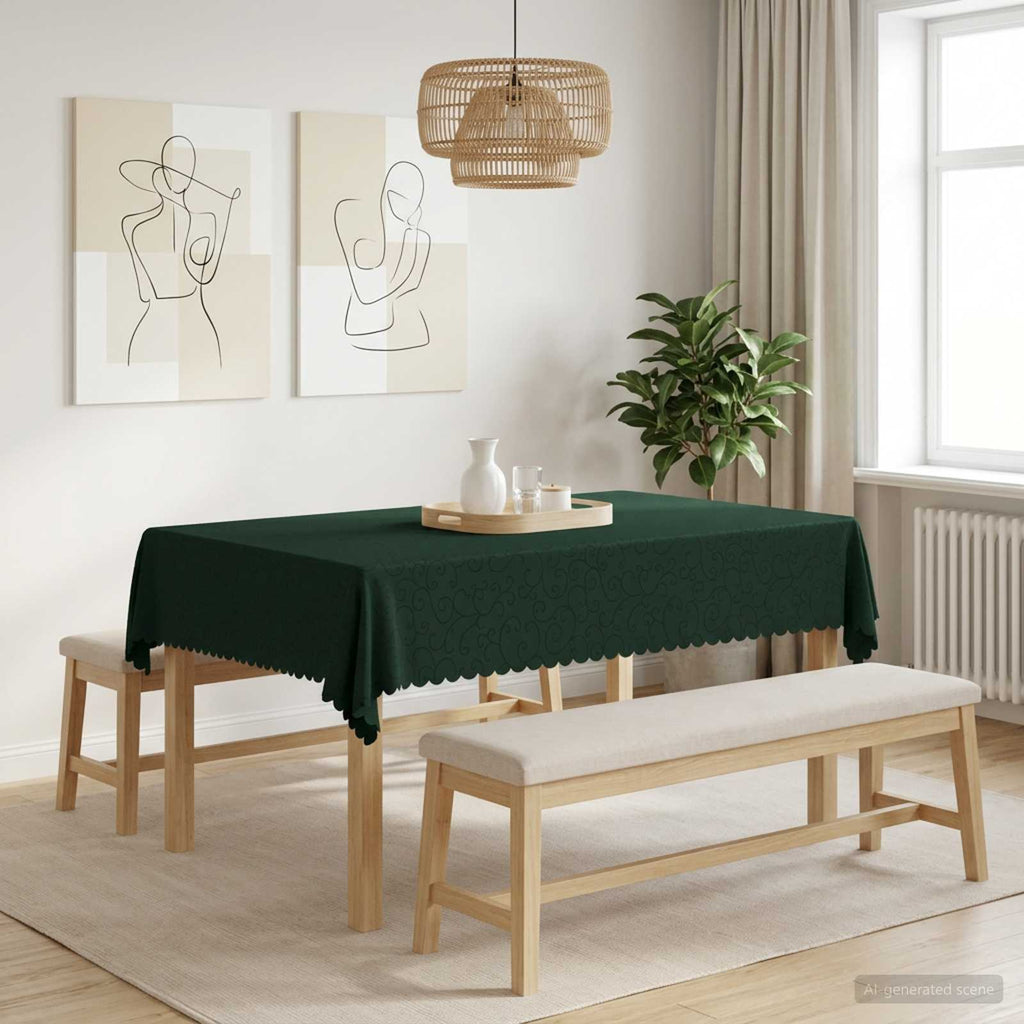 vidaXL Obrus stołowy Prostokątny Ciemnozielony 140 x 180 cm
