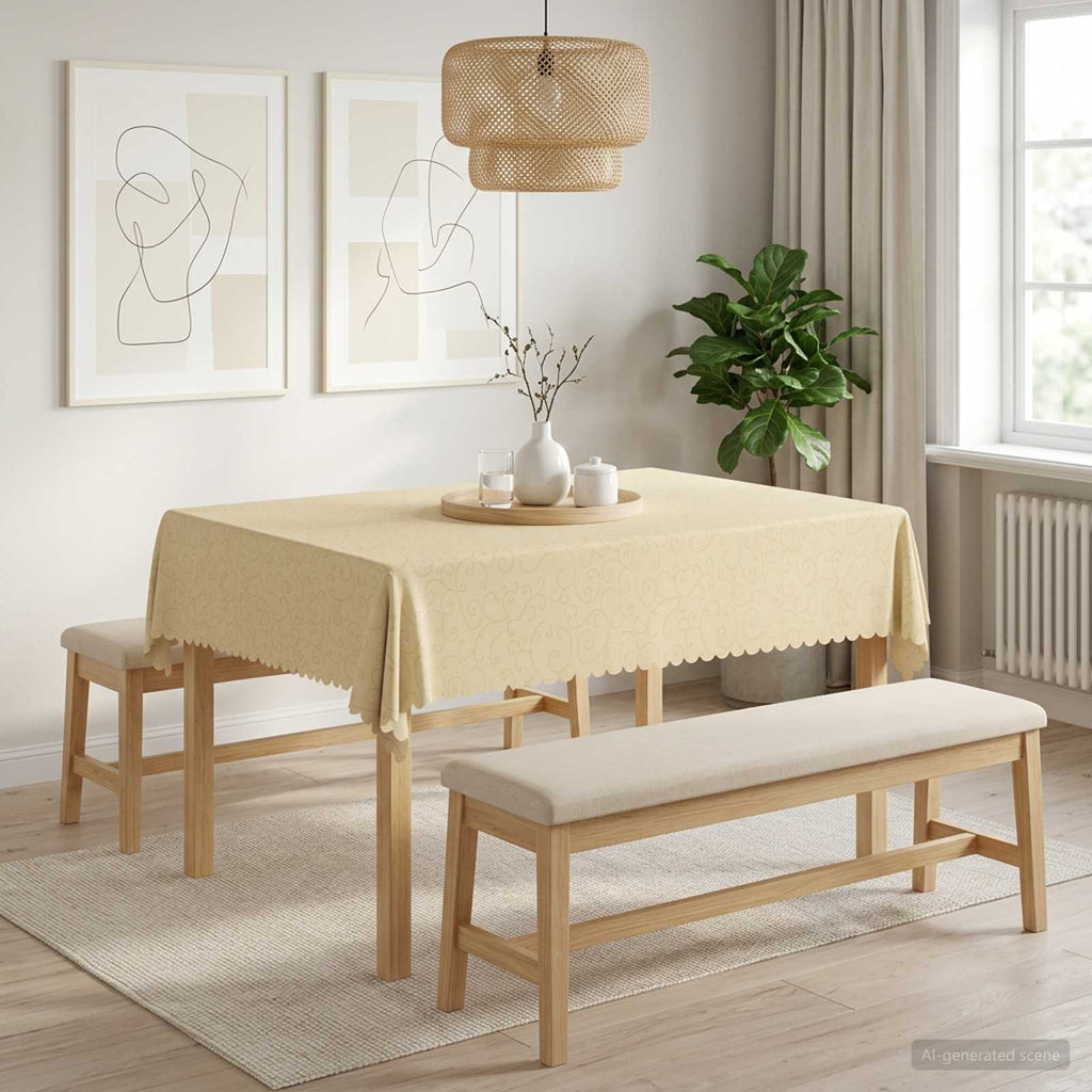 vidaXL Obrus stołowy 5 szt. Prostokątny kremowobiały 110 x 140 cm