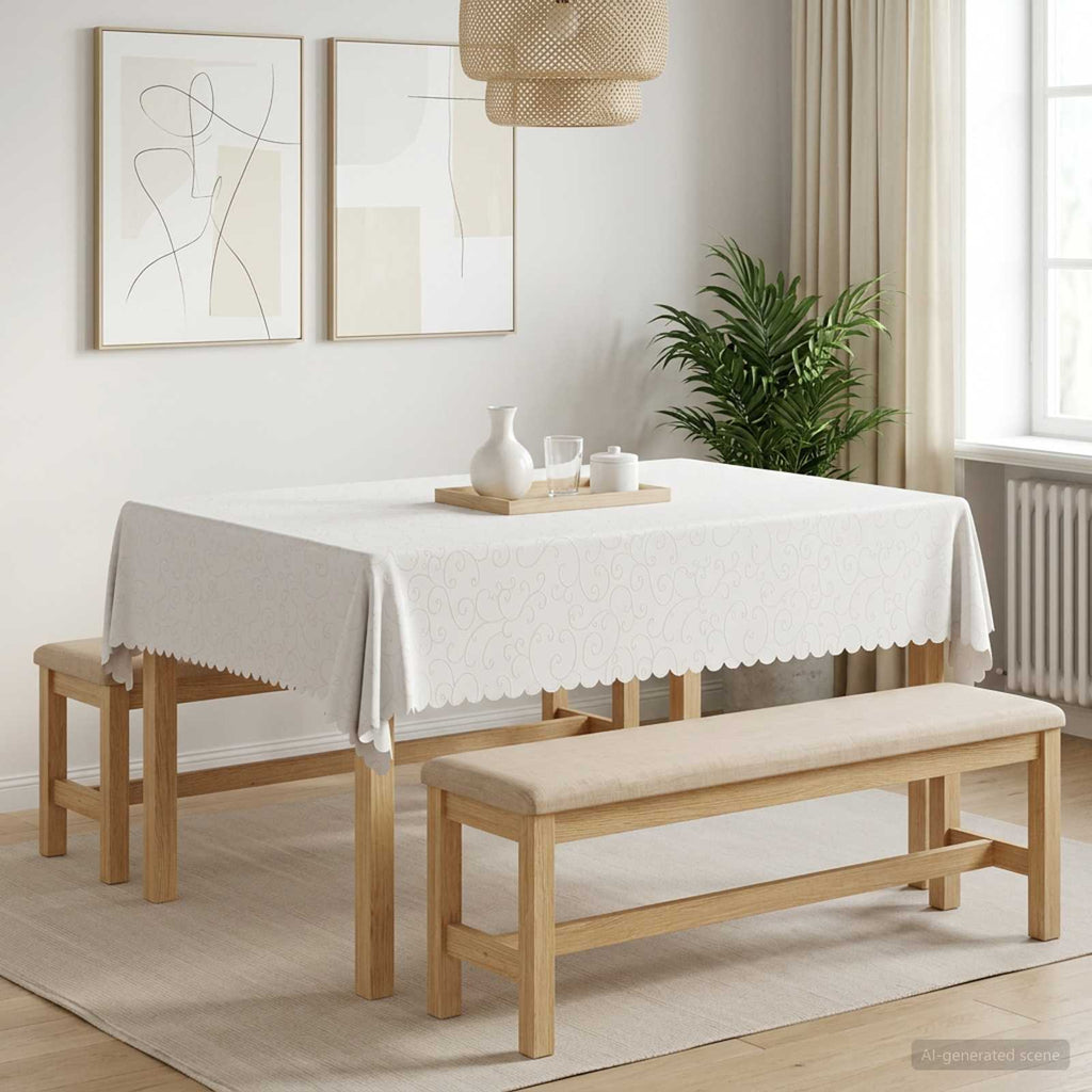 vidaXL Obrus stołowy 5 szt. Prostokątny Biały 140 x 180 cm