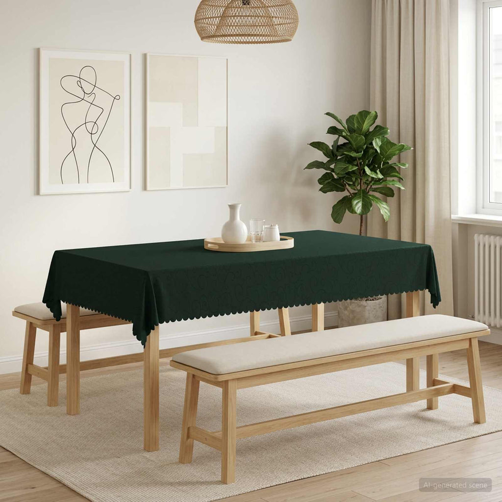 vidaXL Obrus stołowy Prostokątny Ciemnozielony 140 x 200 cm