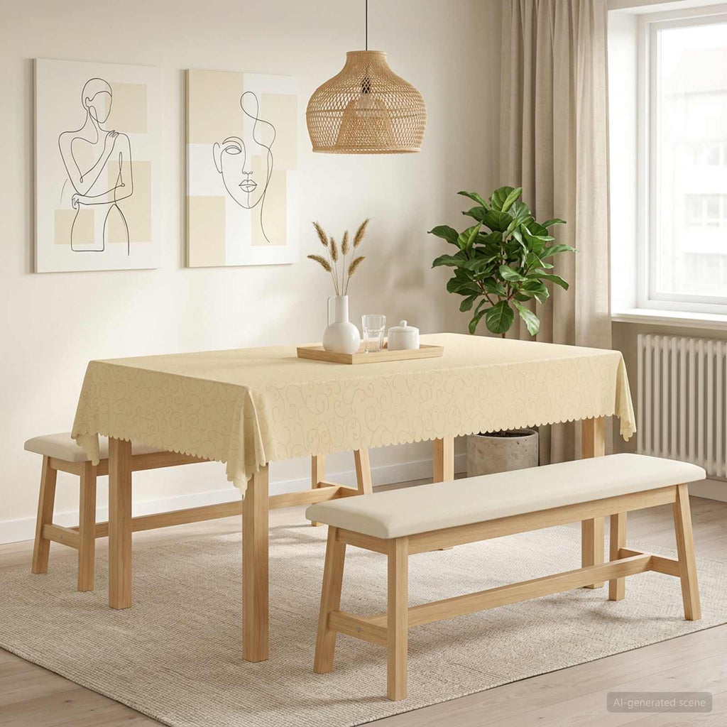vidaXL Obrus stołowy Prostokątny kremowobiały 110 x 160 cm