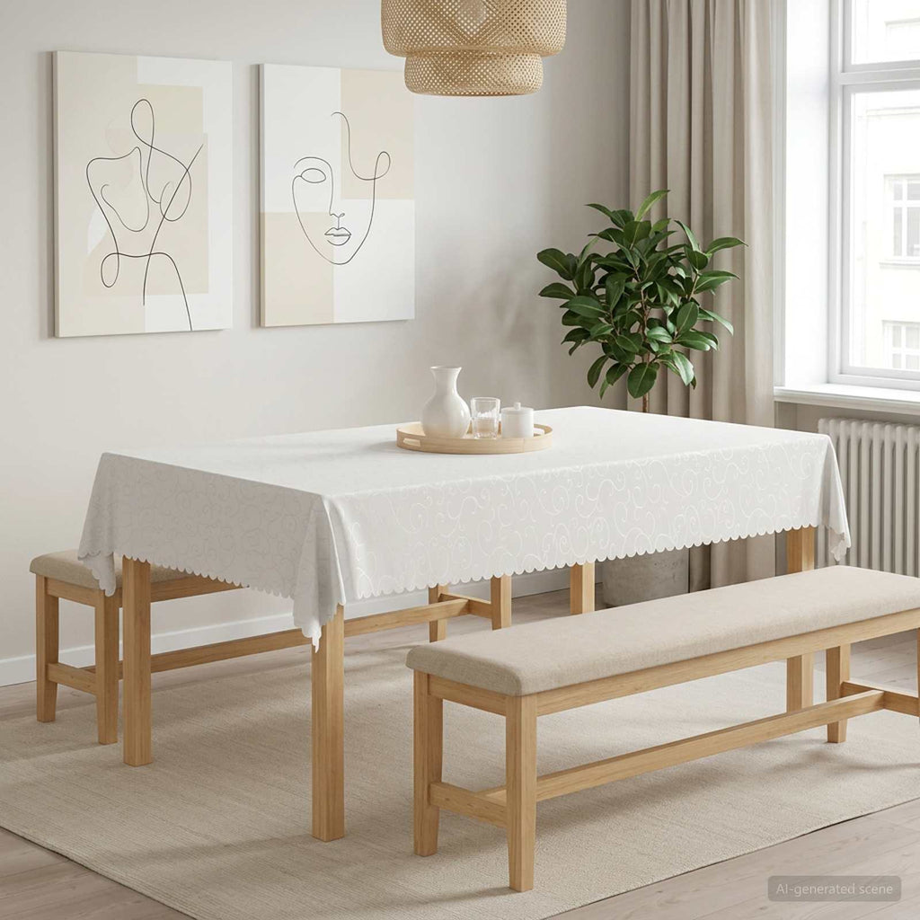 vidaXL Obrus stołowy 5 szt. Prostokątny Biały 140 x 220 cm