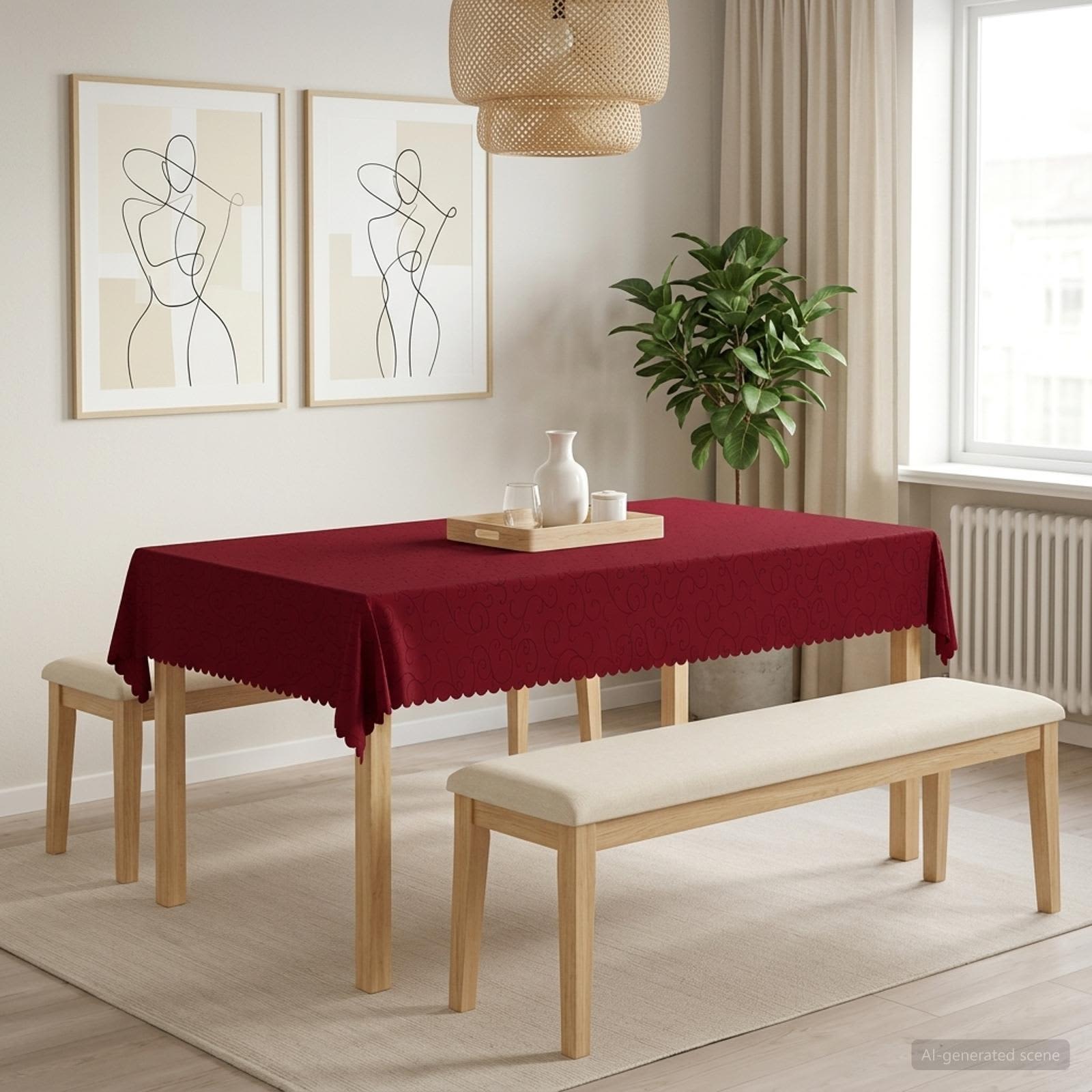 vidaXL Obrus stołowy 5 szt. Prostokątny Czerwone wino 140 x 200 cm
