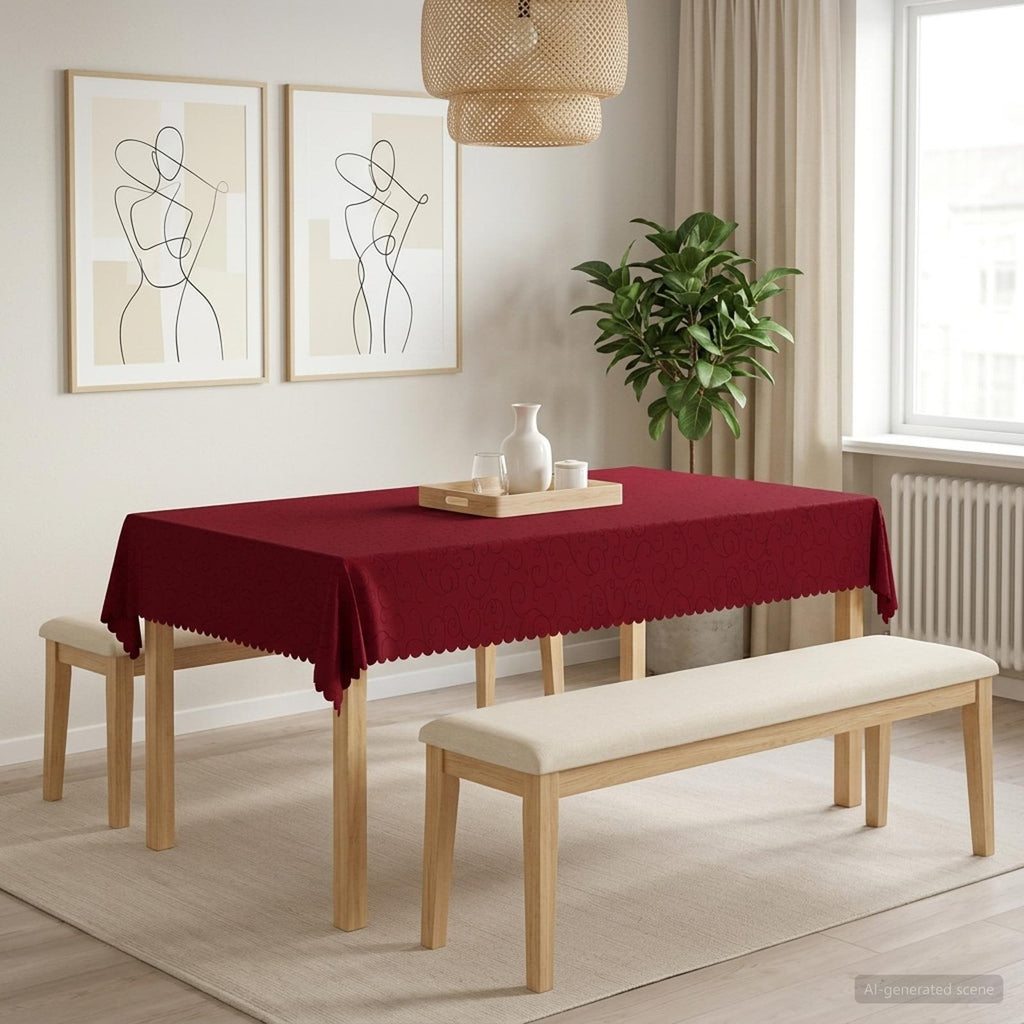 vidaXL Obrus stołowy Prostokątny Czerwone wino 140 x 220 cm
