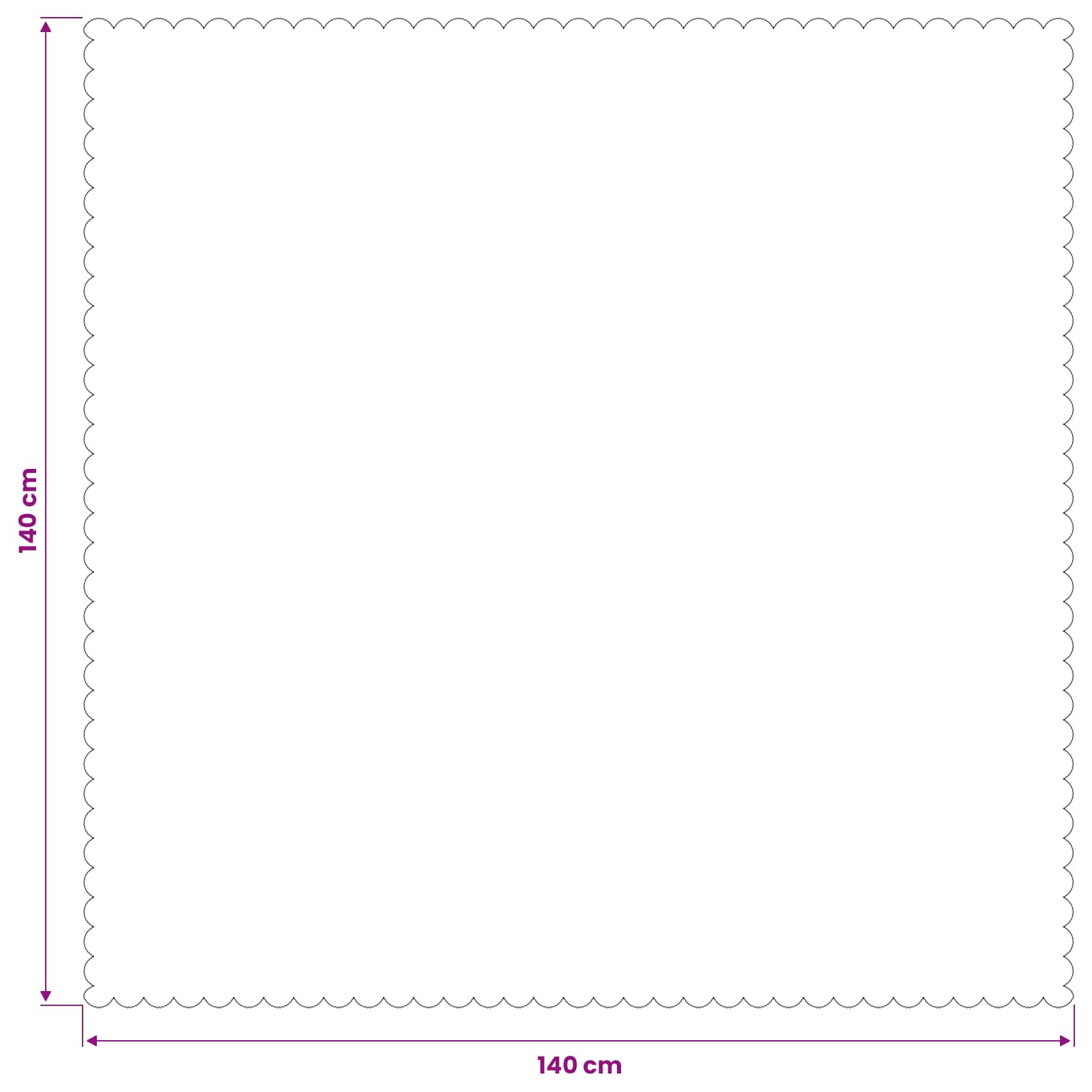 vidaXL Obrus stołowy Prostokątny kremowobiały 140 x 140 cm