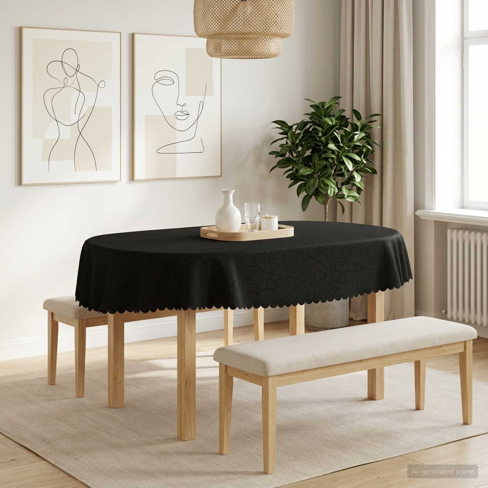 vidaXL Obrus stołowy Owalny ciemnoszary 130 x 180 cm
