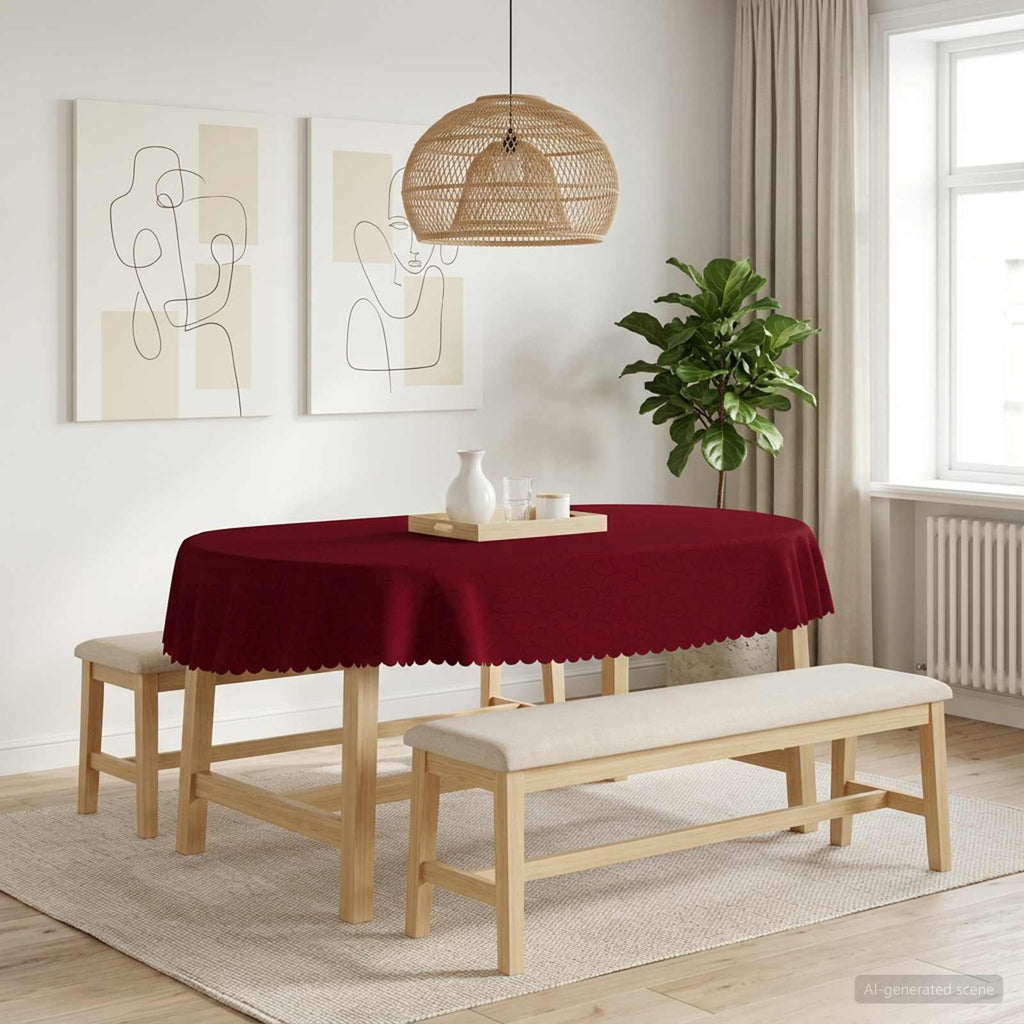 vidaXL Obrus stołowy 5 szt. Owalny Czerwone wino 130 x 180 cm