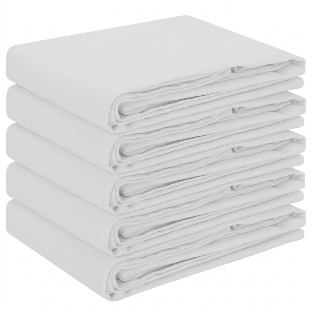vidaXL Obrus stołowy 5 szt. Kwadrat Biały 90 x 90 cm Poliester