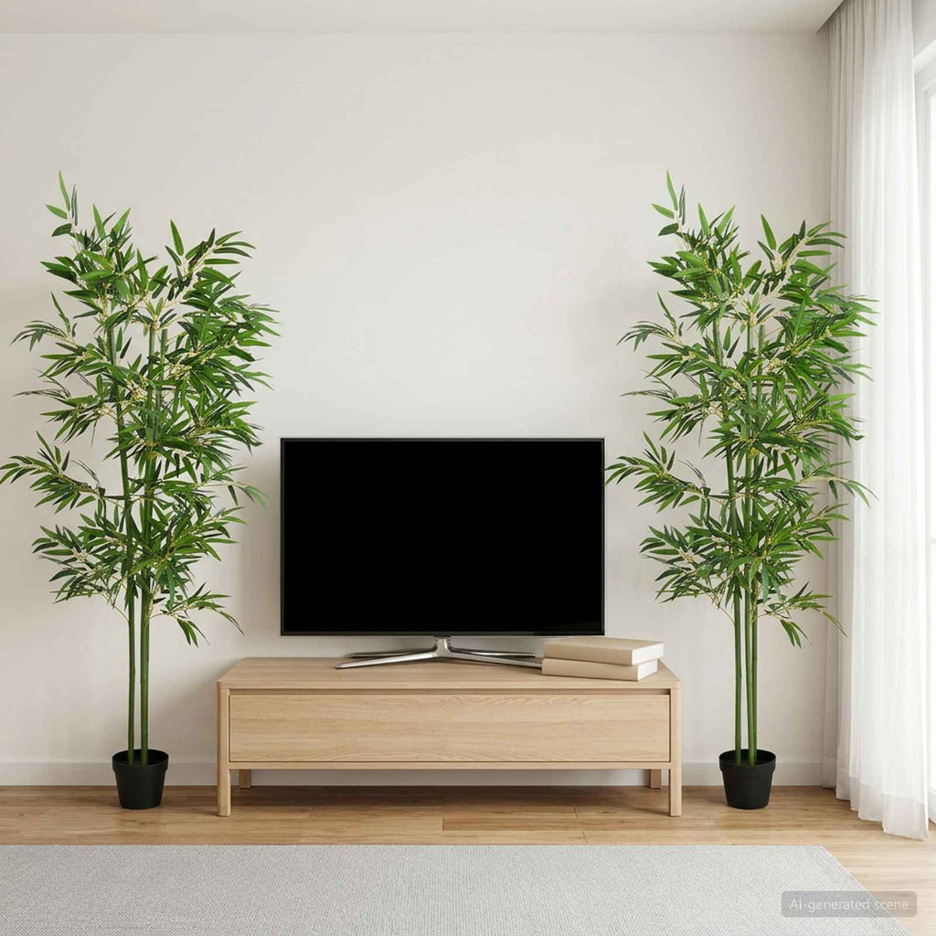 vidaXL Sztuczne Drzewo Bambusa 2 pcs zielony 60 x 18 x 190 cm