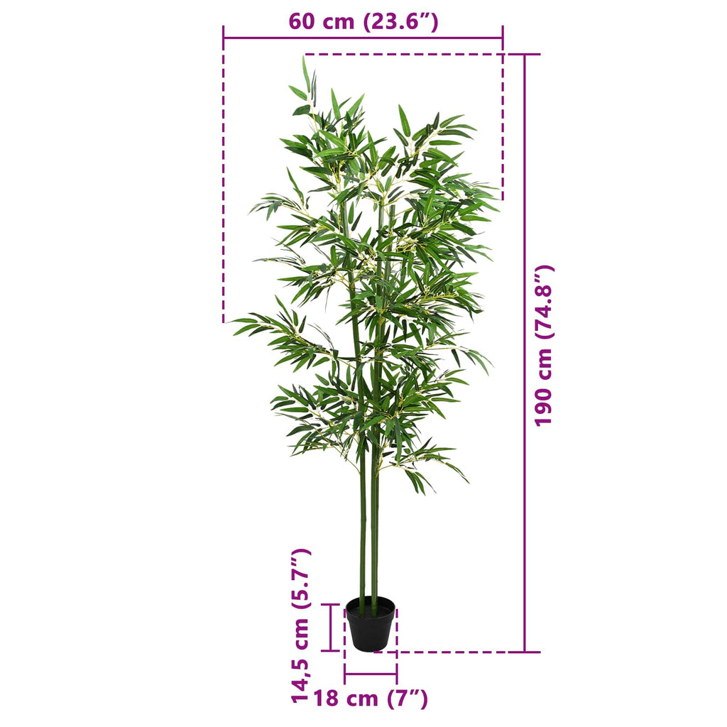 vidaXL Sztuczne Drzewo Bambusa 2 pcs zielony 60 x 18 x 190 cm
