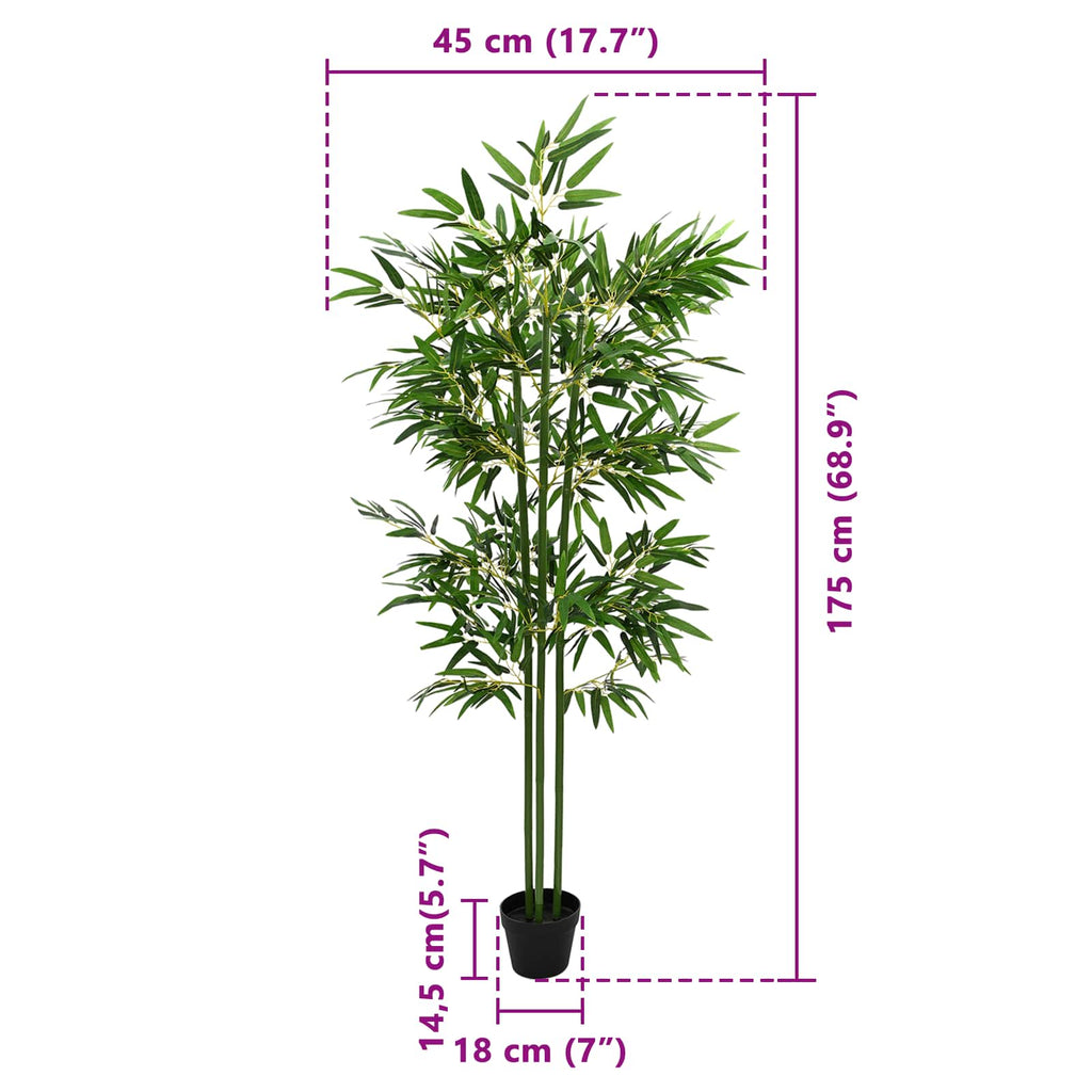 vidaXL Sztuczne Drzewo Bambusa 2 pcs zielony 45 x 18 x 175 cm