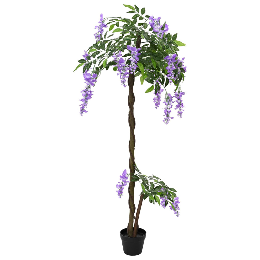 vidaXL Sztuczne drzewo kwiatowe z fasoli Fioletowy 80 x 18 x 160 cm