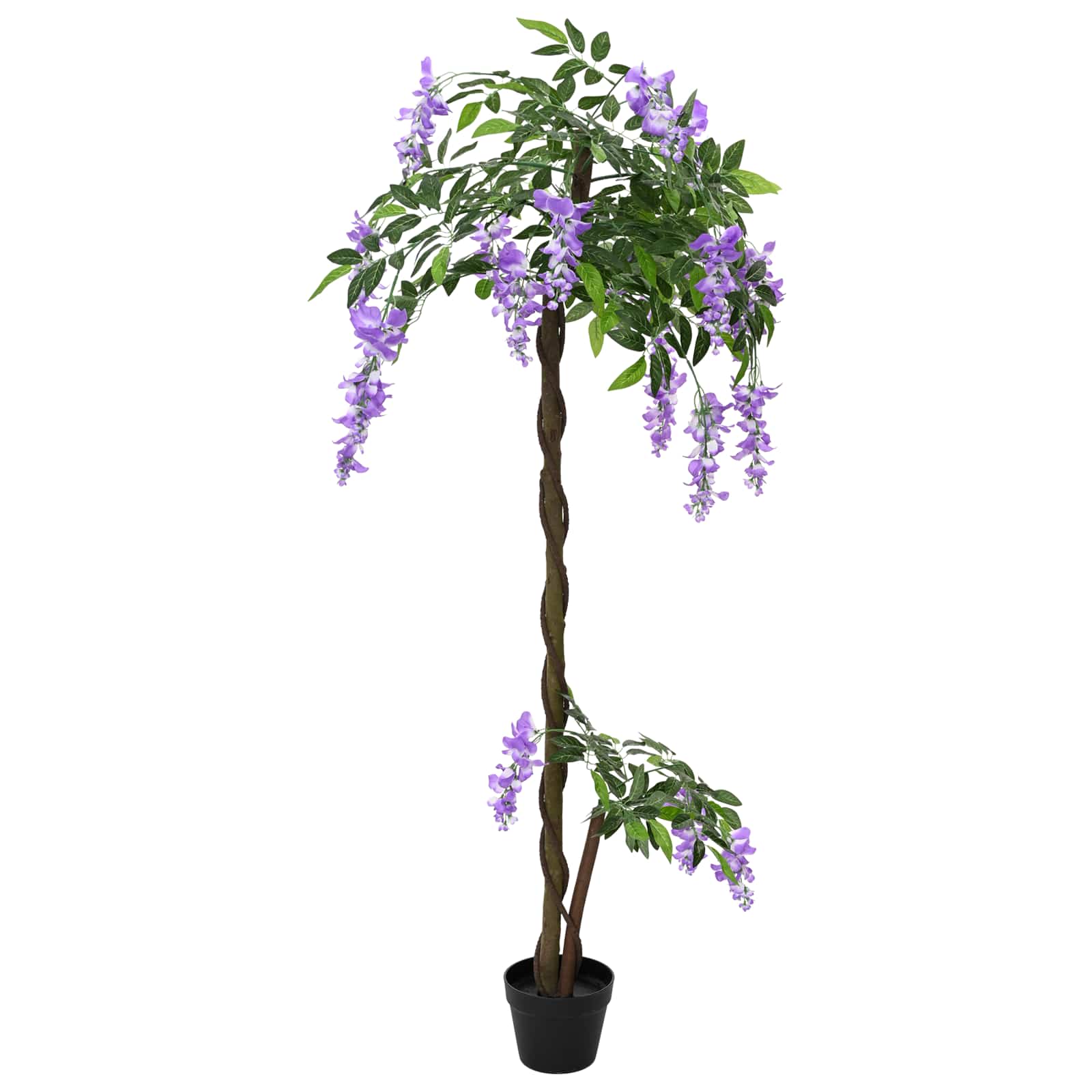 vidaXL Sztuczne drzewo kwiatowe z fasoli Fioletowy 80 x 18 x 160 cm