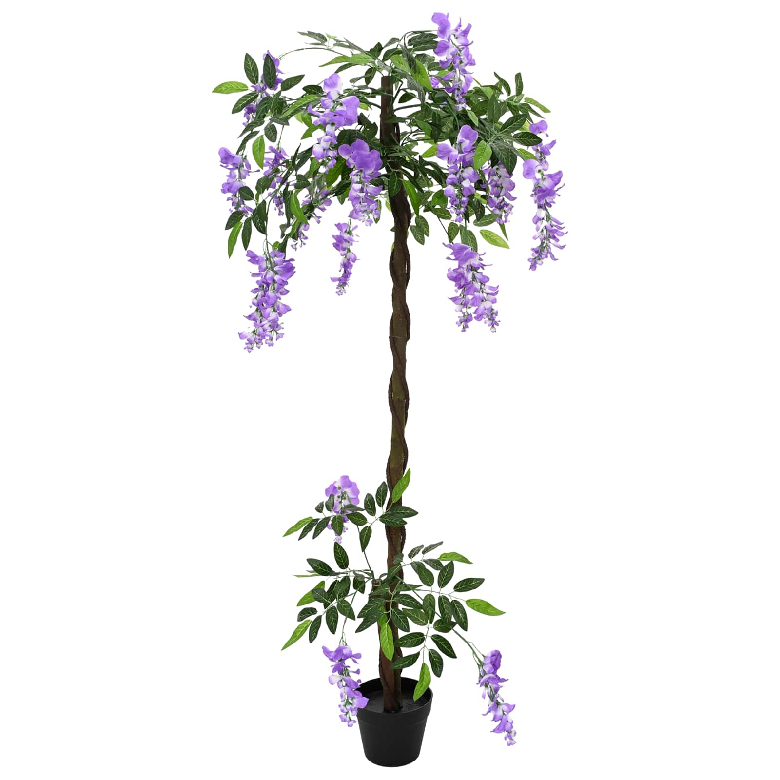 vidaXL Sztuczne drzewo kwiatowe z fasoli Fioletowy 80 x 18 x 160 cm