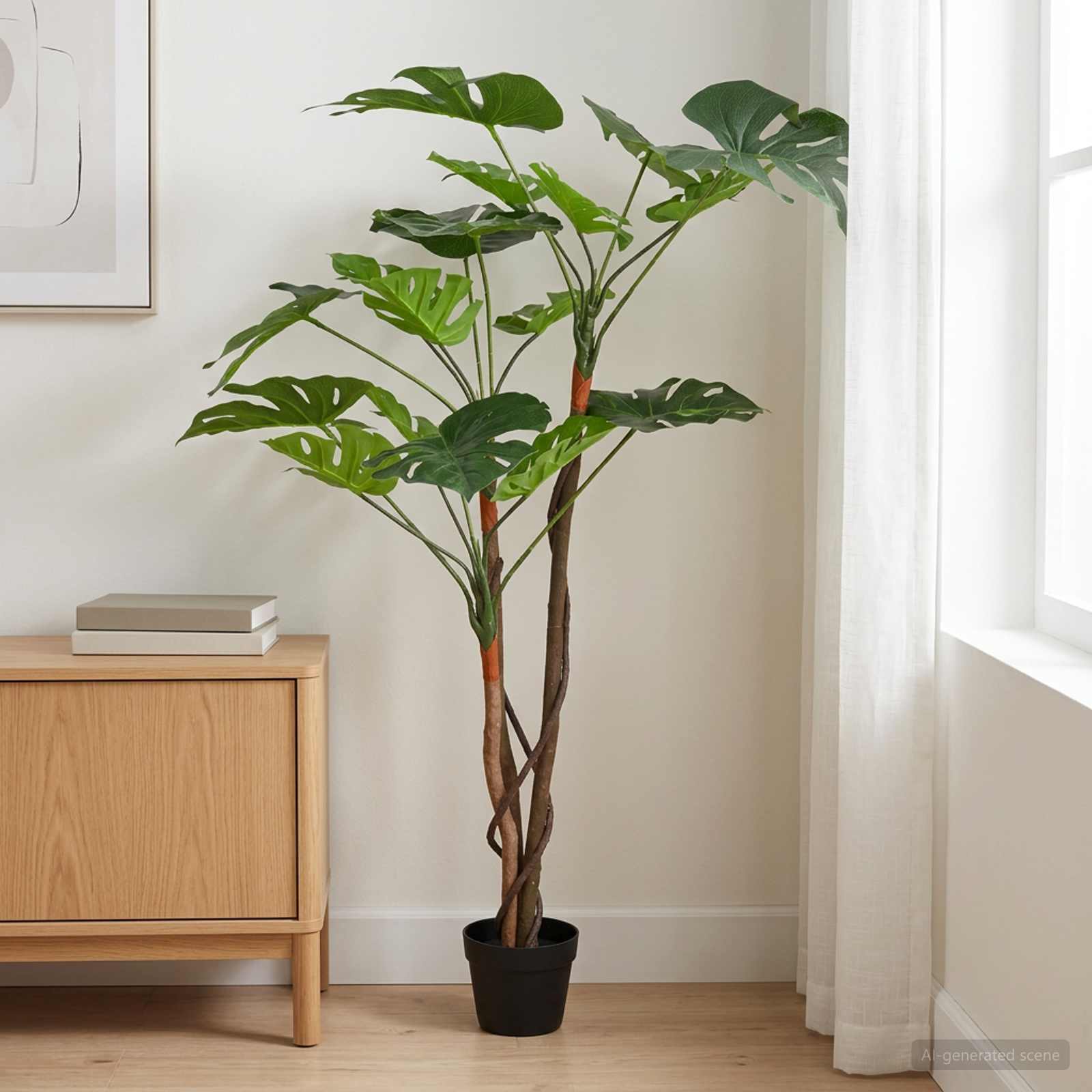 vidaXL Sztuczna Roślina Monstera zielony 70 x 16 x 130 cm