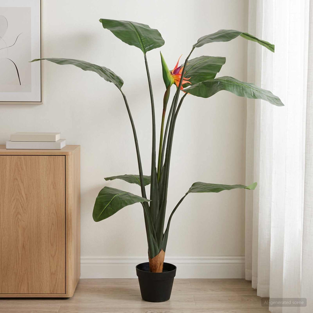 vidaXL Sztuczna roślina Strelitzia zielony 70 x 18 x 155 cm