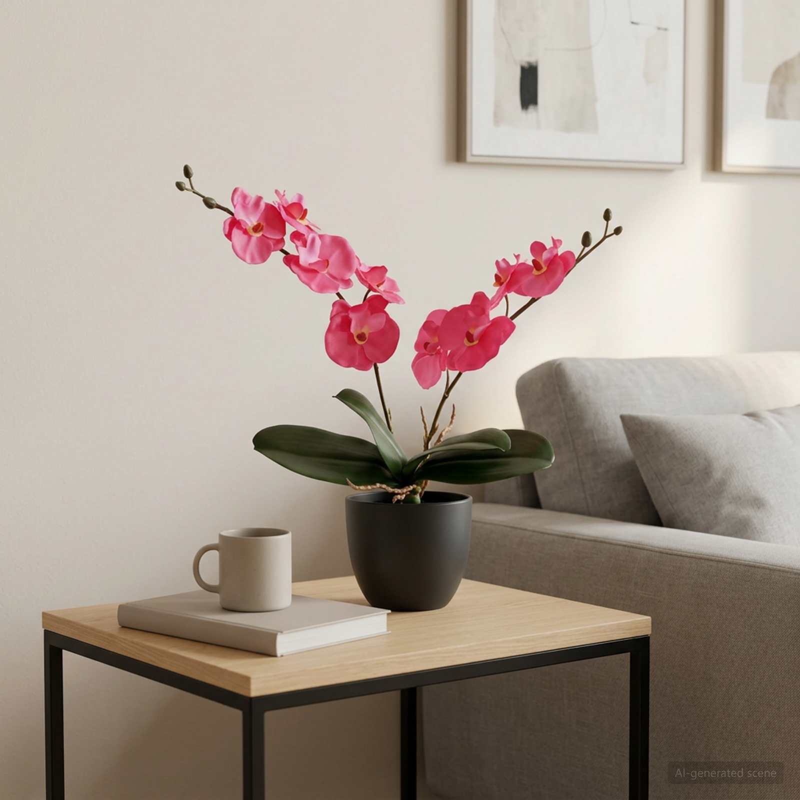vidaXL Sztuczna Roślina Orchidei czerwony 36 x 10 x 30 cm