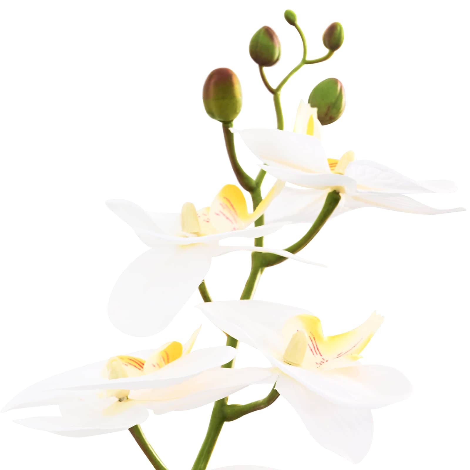 vidaXL Sztuczny kwiat orchidei w doniczce Biały 45 x 15 x 65 cm