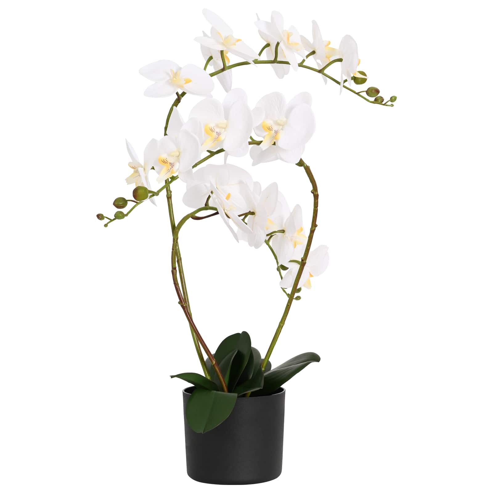 vidaXL Sztuczny kwiat orchidei w doniczce Biały 45 x 15 x 65 cm