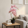 vidaXL Sztuczny kwiat orchidei w doniczce różowy 45 x 15 x 65 cm