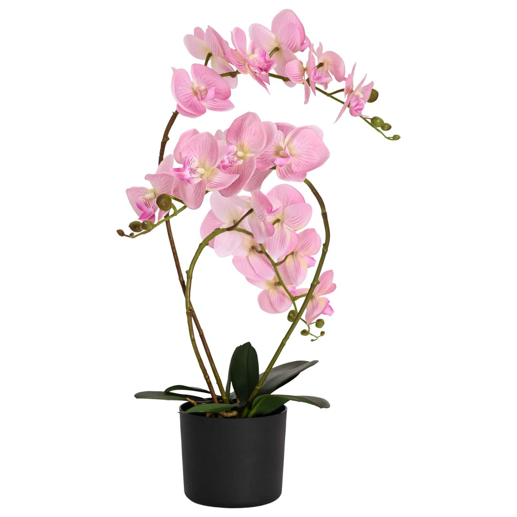 vidaXL Sztuczny kwiat orchidei w doniczce różowy 45 x 15 x 65 cm