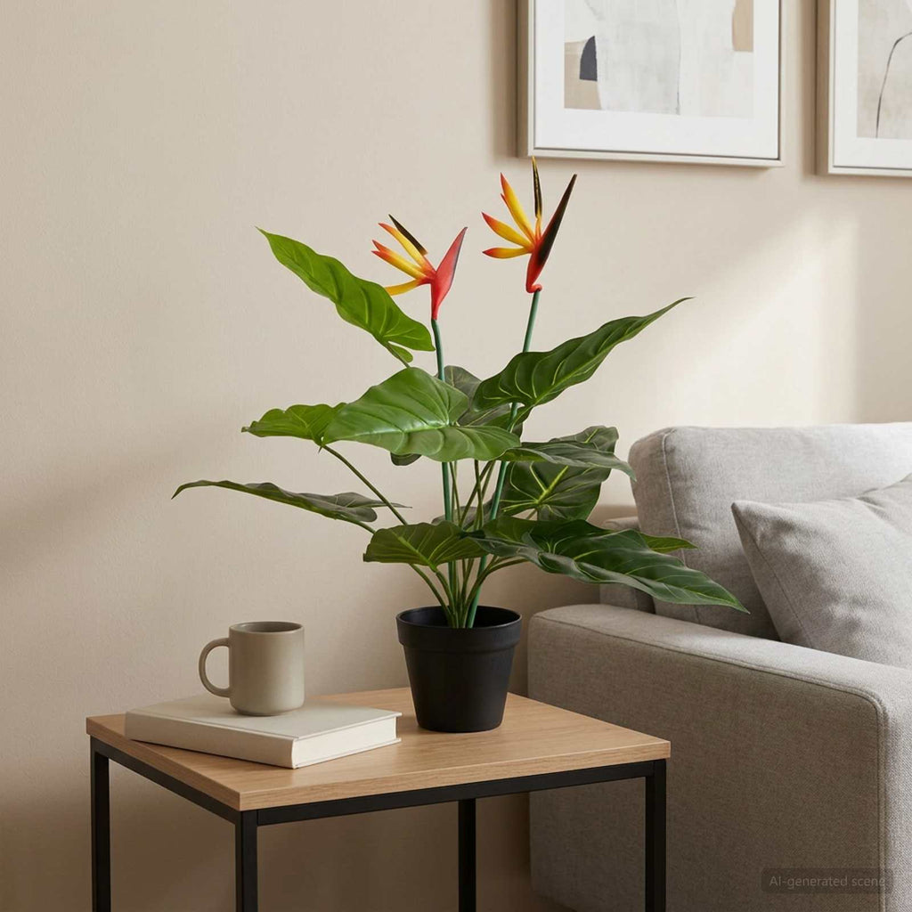 vidaXL Sztuczna roślina Strelitzia zielony 65 x 13 x 55 cm