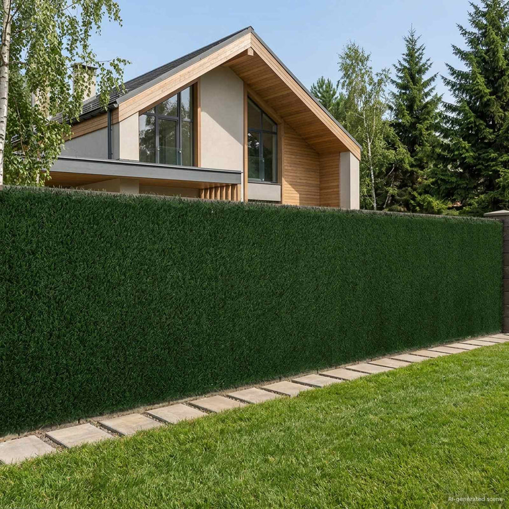 vidaXL Sztuczne Ogrodzenie Ciemnozielony 1 x 4 m PVC i stal