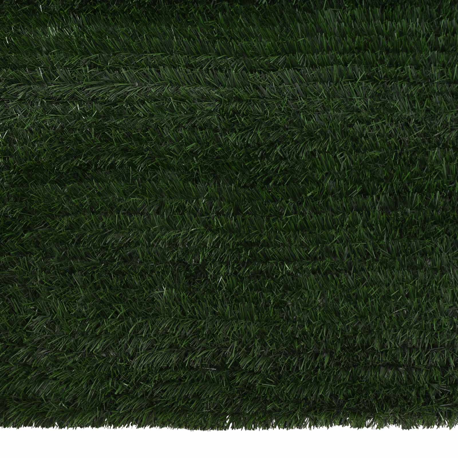 vidaXL Sztuczne Ogrodzenie Ciemnozielony 1,5 x 5 m PVC i stal