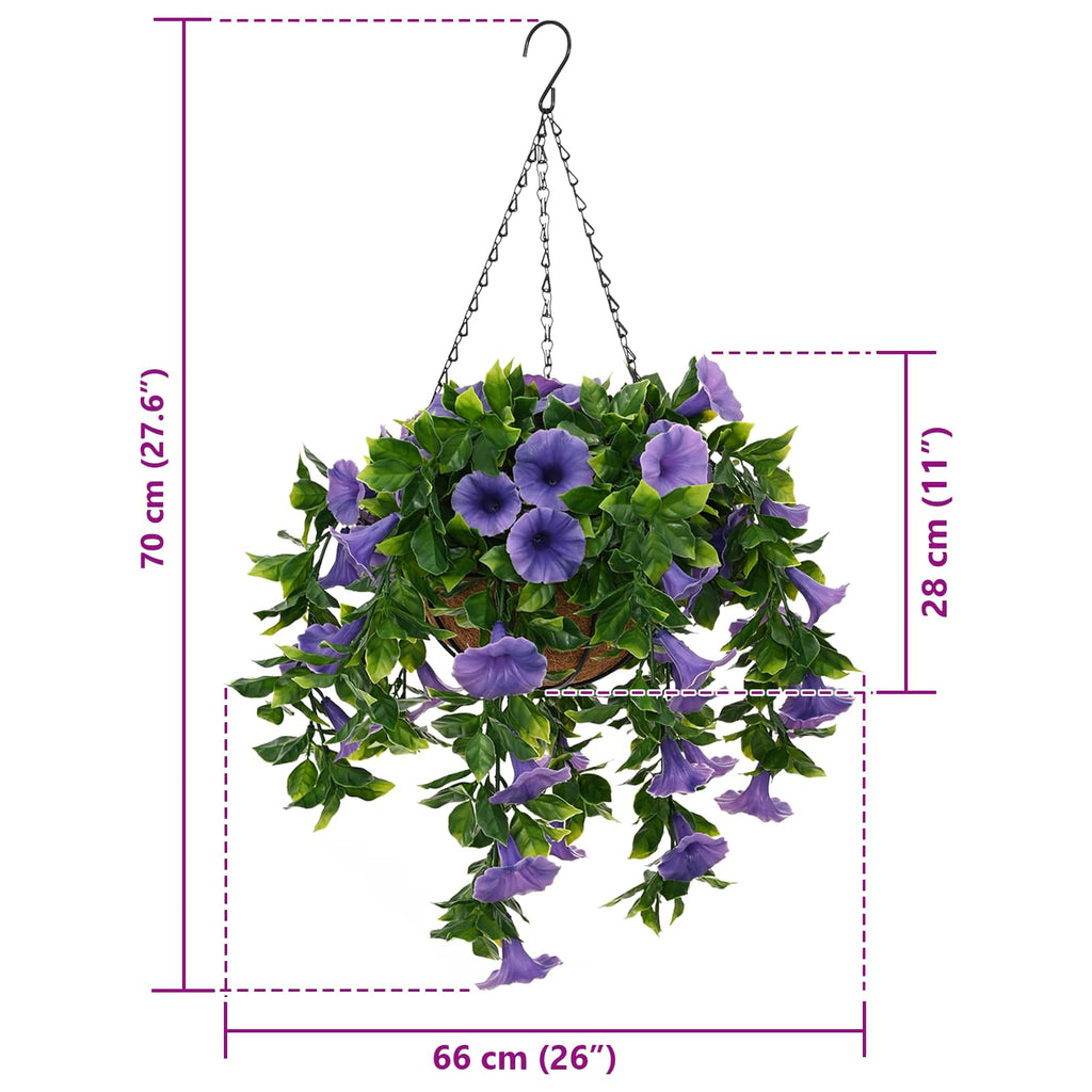 vidaXL Sztuczne Kwiaty Fioletowy 66 x 75 x 70 cm PE i stal