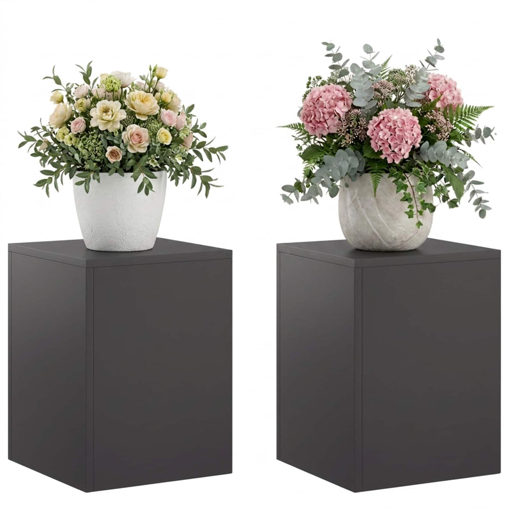 vidaXL Stojak na rośliny 2 pcs Czarny 30 x 30 x 40 cm Stal