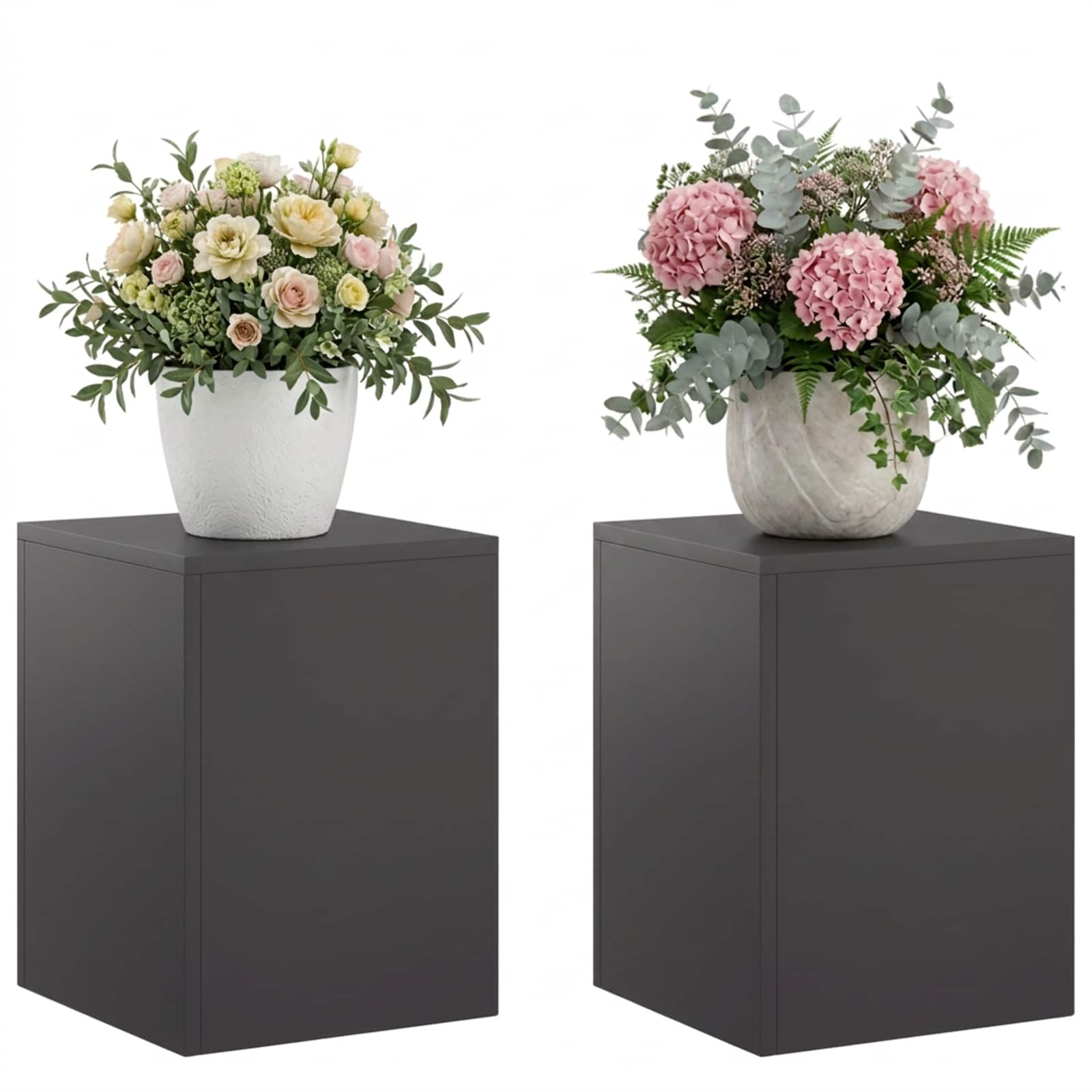 vidaXL Stojak na rośliny 2 pcs Czarny 30 x 30 x 40 cm Stal