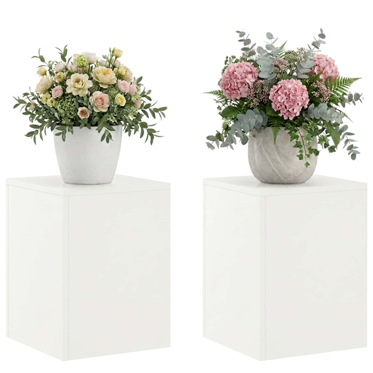 vidaXL Stojak na rośliny 2 pcs Biały 30 x 30 x 40 cm Stal