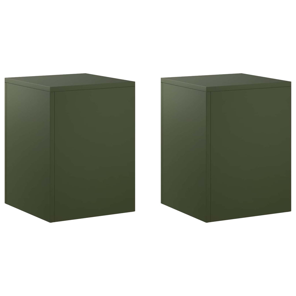 vidaXL Stojak na rośliny 2 pcs Oliwkowy zielony 30 x 30 x 40 cm Stal