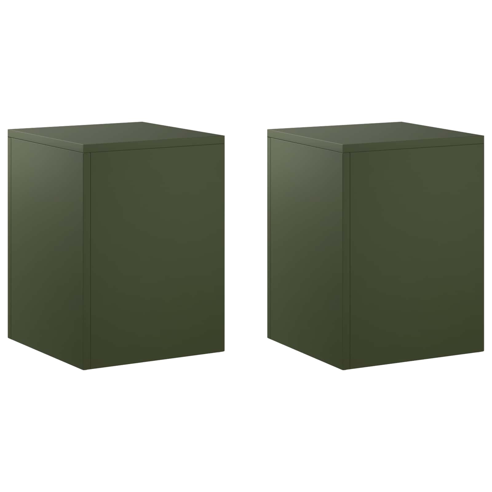 vidaXL Stojak na rośliny 2 pcs Oliwkowy zielony 30 x 30 x 40 cm Stal