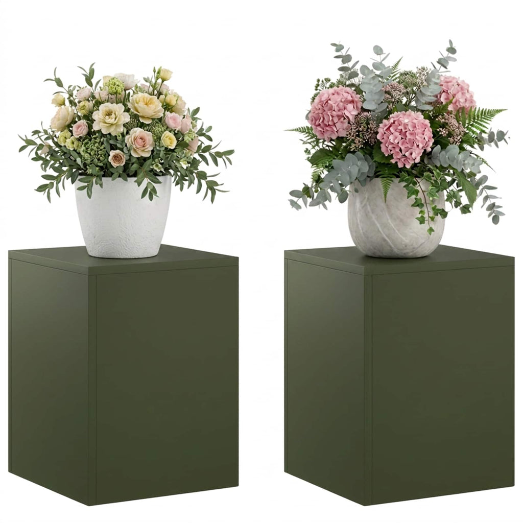 vidaXL Stojak na rośliny 2 pcs Oliwkowy zielony 30 x 30 x 40 cm Stal
